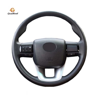 Negócio/tampa de volante luxuosa do carro do couro sintético para Toyota Fortuner 2016-2017-2018 feito-à-medida